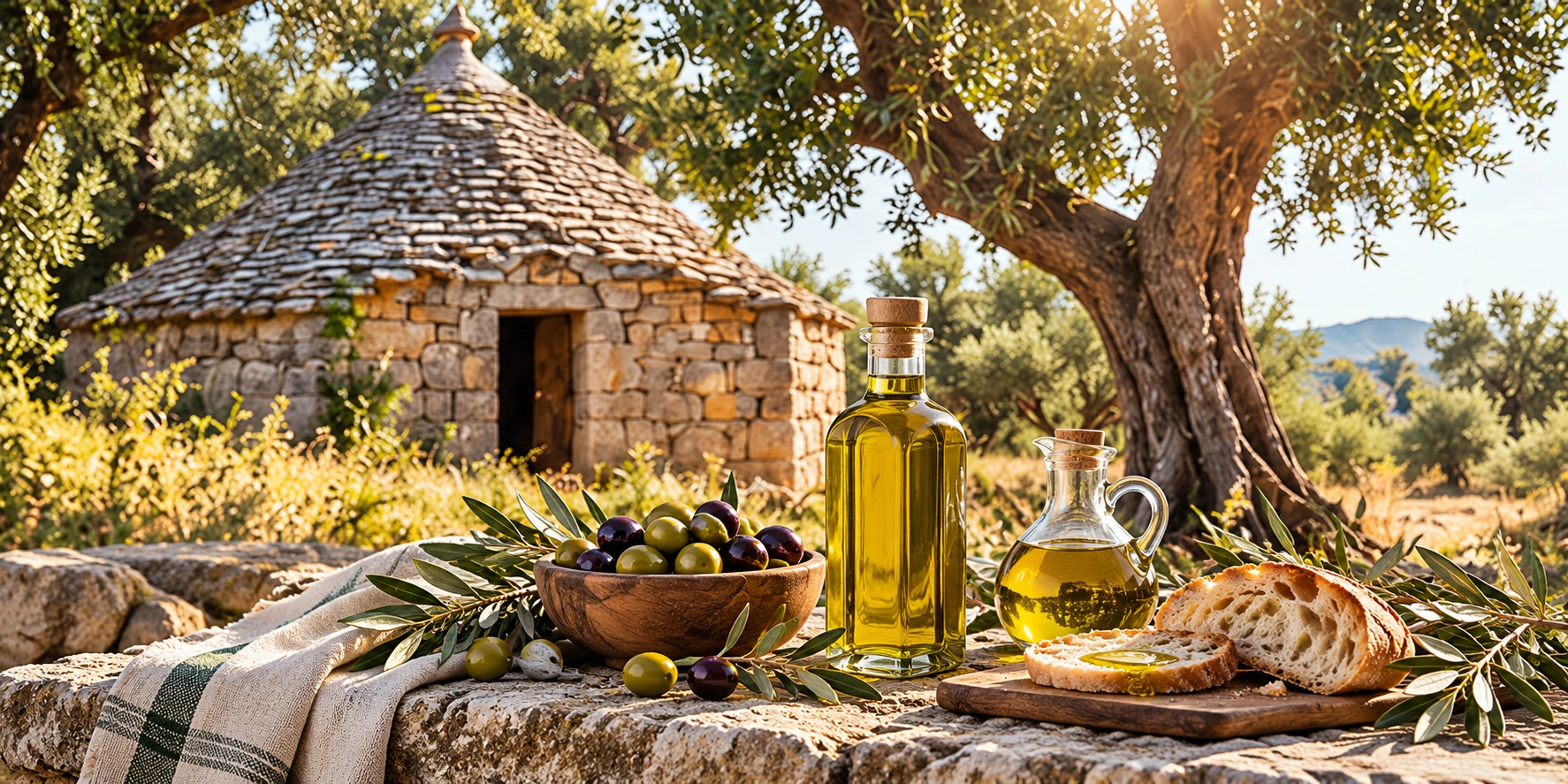 Un trullo tra gli ulivi della campagna pugliese